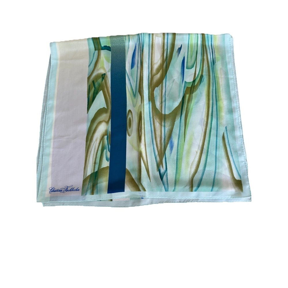 VTG Christian Fischbacher Silk Scarf Oblong 17" x 62" Abstract SEE PICTURES